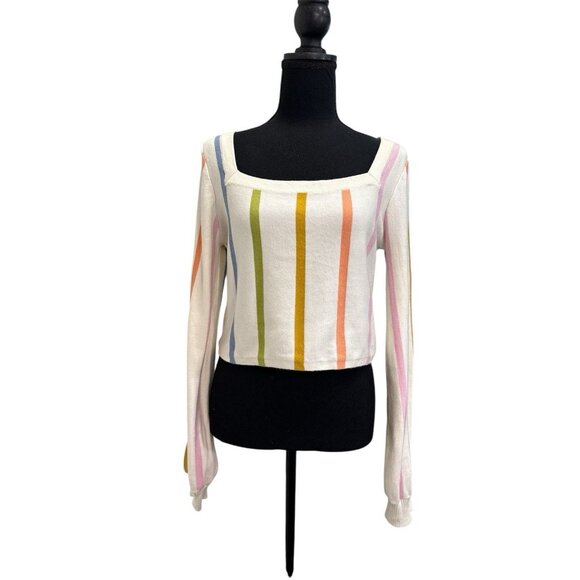 Dee Elly Women’s Cropped Multi Color Sweater Top Size L - Picture 1 of 6
